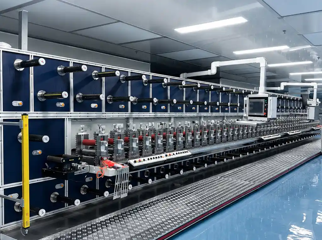 Adhesive Coating & Lamination Adhesive coating and lamination production line in a clean factory workshop