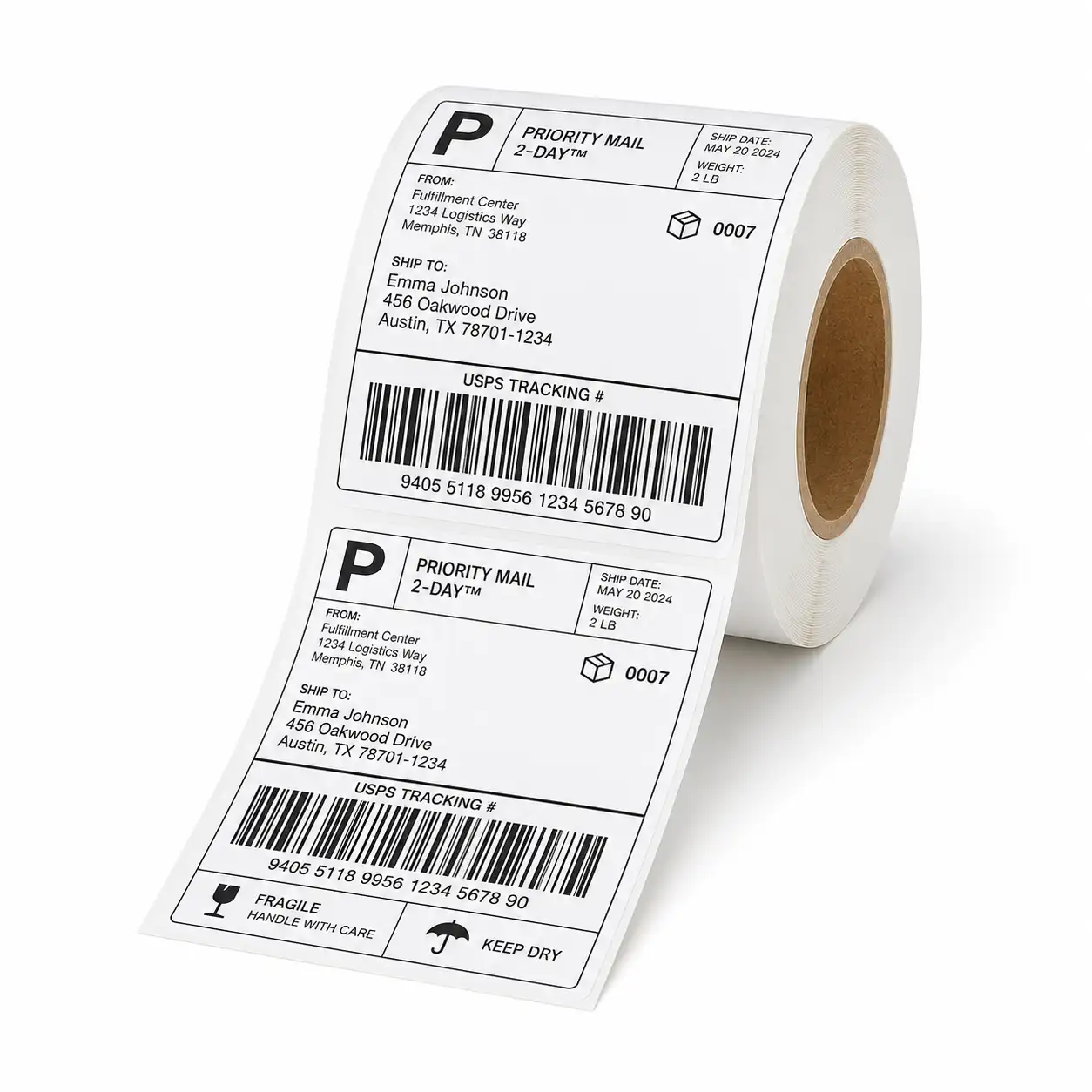 HY Paper 100 x 150 mm direct thermal shipping label roll