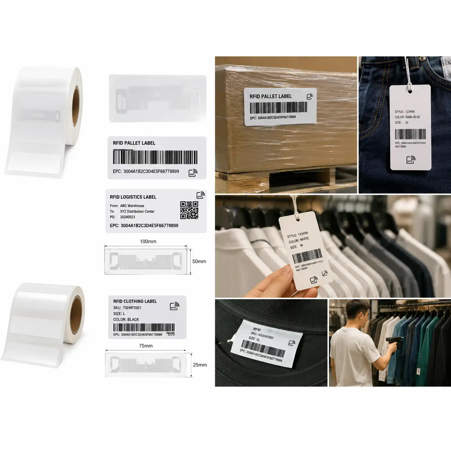 HY Paper RFID retail label application scene