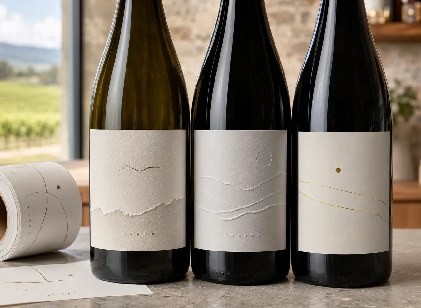 hy-paper-wine-beverage-labels HY Paper luxury wine bottle labels with wet-strength paper